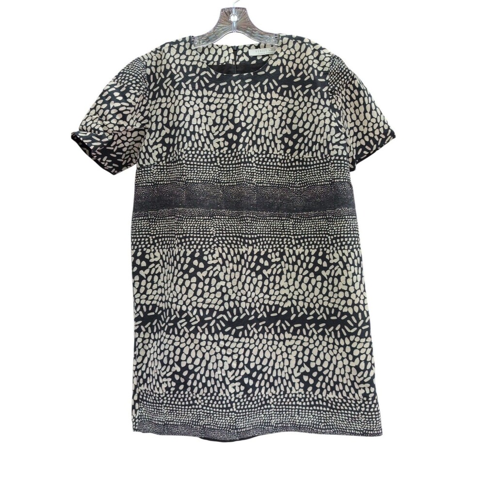 Hunter Bell New York Dress Size 6 Blue Ivory Abstract Print Lined Shift Career
